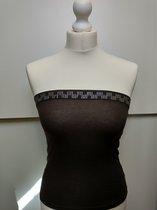 Tube top Lotte met strass donkerbruin strapless dames top