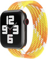 Smartphonica Gevlochten bandje voor Apple Watch 38/40/41 mm - Geel / Lengte: L / Nylon
