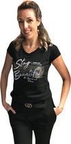 T-shirt zwart stay beautiful musthaves by Elja maat L/XL