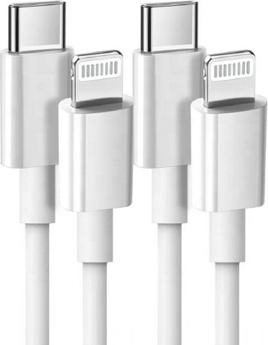 Virus Pelmel Wat 2x iPhone oplader kabel - iPhone kabel - USB C lightning kabel - iPhone  lader kabel... | bol.com