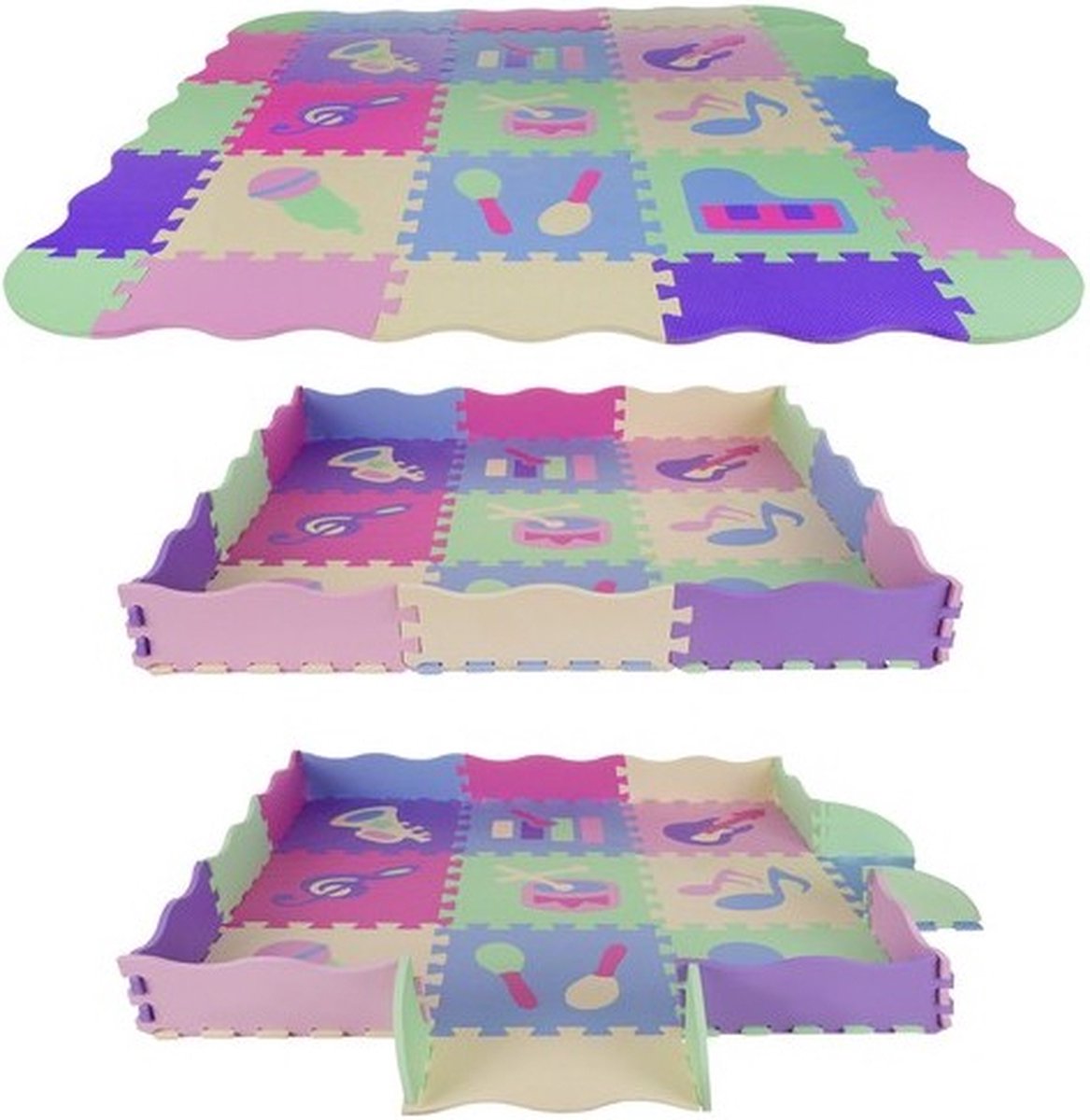 Kinder speel vloer - Schuimpuzzels voor op de grond 9st - muziekinstrumenten 30x30cm