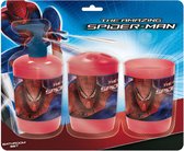 Marvel Spiderman  Bad set - Beker - Tandenborstelhouder - Zeepdispenser - Zeeppomp - Meisjes - Badkamer