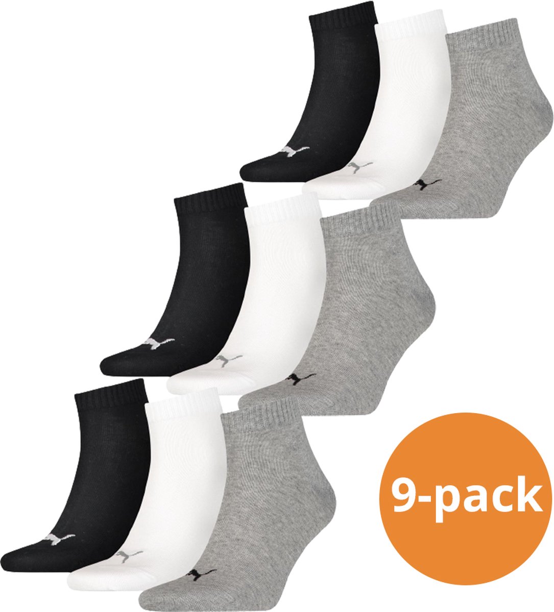 Puma Quarter Sokken Plain 9-pack / -39/42 Zwart