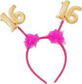 Sweet 16 - Diadeem - Meisjes - Verjaardag - 16 jaar - Diadeem - Feest - Vieren - Roze - JARIG - Gefeliciteerd 16 jaar! -