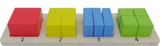 Thumbnail van een extra afbeelding van het spel Playtive Geometrische Puzzle - Montessori speelgoed - Vierkant vormen - 11 Delig
