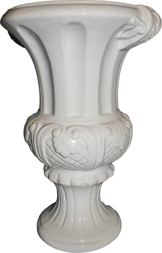 Vase Richmond classique, blanc brillant, hauteur 35 cm, Ø 25 cm