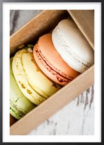 Poster Met Zwarte Lijst - Macarons Poster