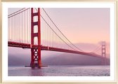 Poster Met Metaal Gouden Lijst - Golden Gate Bridge Poster