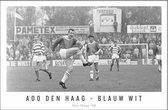 Walljar - ADO Den Haag - Blauw Wit '68 - Zwart wit poster met lijst