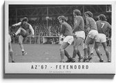 Walljar - AZ'67 - Feyenoord '72 - Muurdecoratie - Canvas schilderij