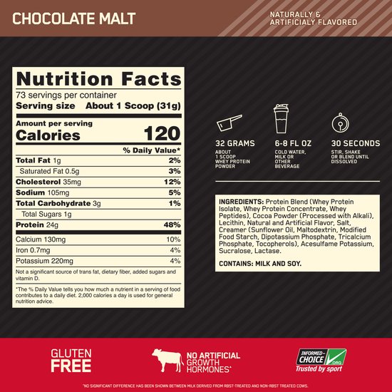 Optimum Nutrition Gold Standard 100% Whey Protein - Extreme Milk Chocolate - Proteine Poeder - Eiwitshake - 900 gram (28 servings) van Optimum Nutrition Gold — afbeelding 5