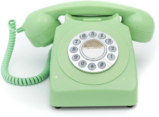 GPO 746PUSHGREEN - Telefoon retro jaren ‘70, druktoetsen, mintgroen
