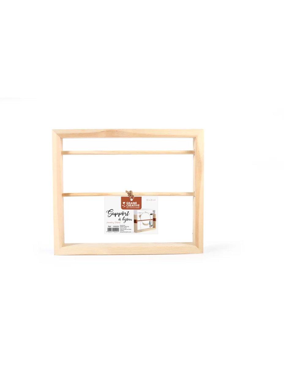 Graine Creative houten sieraden standaard sieradenhouder 30x25x4 cm.