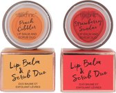 Technic Lip Balm and Scrub Duo - Peach Cobbler + Strawberry Sundae (Set van 2)