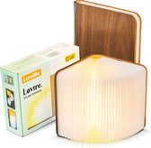 LumiMe™ The Original Book Lamp - Løvtre Taille L - Lampe de livre en bois Veilleuse ou lampe de lecture - Lampe LED rechargeable sans fil - Lampe de table Chambre à coucher en bois industriel