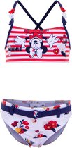 Meisjes Bikini - Minnie Mouse - Flower - Rood/Wit - Maat 6 jaar (116 cm)