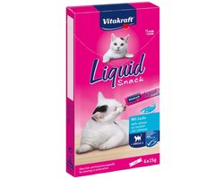 3x Vitakraft - Liquid Snacks met zalm  - Omega 3 - 6x15g