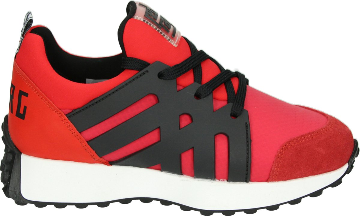 Jongens Veterschoenen Klitteband Red rag 13605 420 Red Fabrics