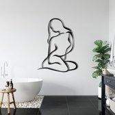 Wanddecoratie | Beauty decor | Metal - Wall Art | Muurdecoratie | Woonkamer |Zwart| 68 x 90cm
