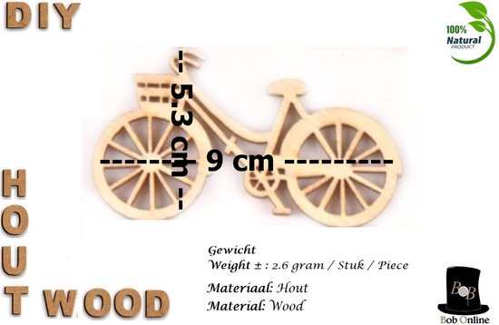 Klimatologische bergen factor Vergelden Bob Online ™ - 5 Stuks – Houten Fiets DIY Ornament Decoratie – Wooden  Bicycle DIY... | bol.com