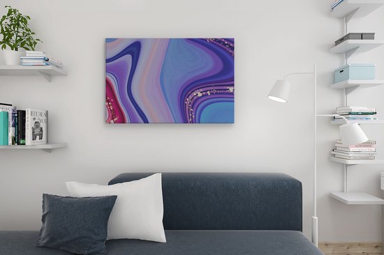 Artaza Peinture sur Toile Art Abstrait - Différentes Couleurs Marbre - 90x60 - Tableau sur Toile - Impression sur Toile