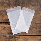Pergamijn envelop / zakje semi transparant 125 x 170 + 20 mm klep per 100 stuks