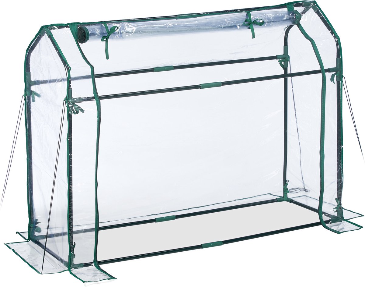 Relaxdays kweekkas - PVC-folie - tuinkas - 92 x 124 cm - plantenkas - transparant