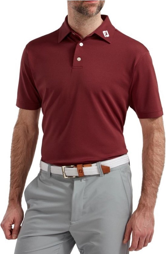 Heren Golf Polo - Footjoy Stretch Pique Solid - Maroon - M van Footjoy — afbeelding 4