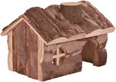 knaagdierspeelhuis Hendrik 15 x 12 x 11 cm hout bruin