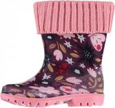 regenlaarzen junior rubber roze/paars maat 27