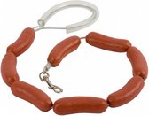 hondenriem Hotdog 108 cm metaal/rubber bruin