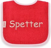 slabber Spetter junior 40 cm katoen rood