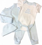 babykleding set katoen blauw 4-delig mt 50/56