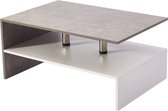 Luxiqo® Salontafel Beton Look – Koffietafel – Bijzettafel – Voor Woonkamer – Salontafel Wit & Grijs – Met Opbergruimte – 90 x 60 x 42 cm