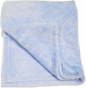 dekentje embossed 75 x 100 cm flanel blauw