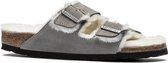 Birkenstock Arizona Lamsvel Suede Stone Coin Smal Voetbed - 1017403 - Maat 43