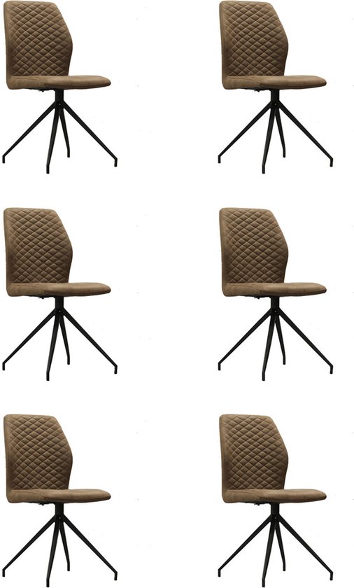 Lot de 2 Chaises de Salle à Manger-Chaises en Similicuir PU-Pied en métal-Haut Dossier pour Cuisine Moderne Brun Clair YAHEETECH - Maison