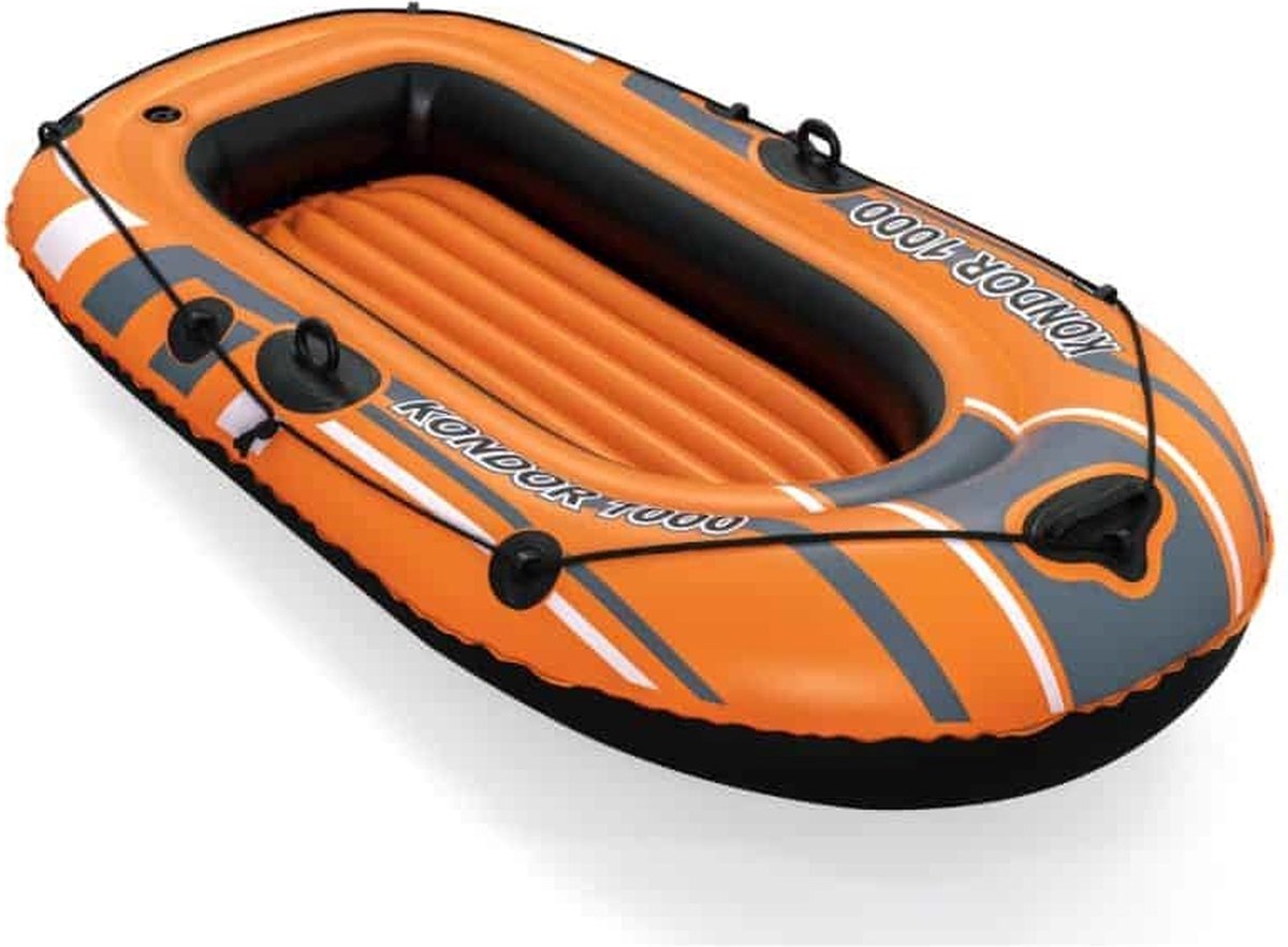 Bestway Kondor 1000 - opblaasboot - 1 persoon - 155 x 93 cm - oranje grijs