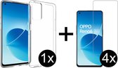 iParadise Oppo Reno 6 5G hoesje siliconen case transparant hoesjes cover hoes - 4x Oppo Reno 6 5G screenprotector