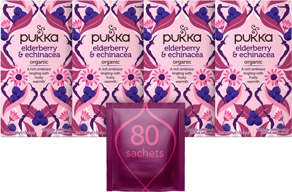 Pukka Elderberry & Echinacea Thee - 4 x 20 zakjes