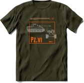 Tiger tank panzer 6 leger T-Shirt | Unisex Army Tank Kleding | Dames / Heren Tanks ww2 shirt | Blueprint | Grappig bouwpakket Cadeau - Leger Groen - S