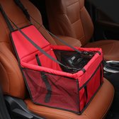 Barki Honden Zitje - Geschikt voor in de auto - Autostoel mand met autogordel - Rood
