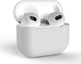 Hoes voor Apple AirPods 3 - Wit - Hoesje Siliconen Case Cover Bescherming