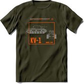KV-1 Heavy tank leger T-Shirt | Unisex Army Tank Kleding | Dames / Heren Tanks ww2 shirt | Blueprint | Grappig bouwpakket Cadeau - Leger Groen - L