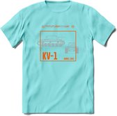 KV-1 Heavy tank leger T-Shirt | Unisex Army Tank Kleding | Dames / Heren Tanks ww2 shirt | Blueprint | Grappig bouwpakket Cadeau - Licht Blauw - XXL