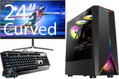 omiXimo - AMD Ryzen 5 - GT1030 - Gaming Set - 24" Curved Gaming Monitor - Keyboard - Muis - Game PC met monitor - Complete Gaming Setup - 16 GB Ram - 240 GB SSD - LC803W