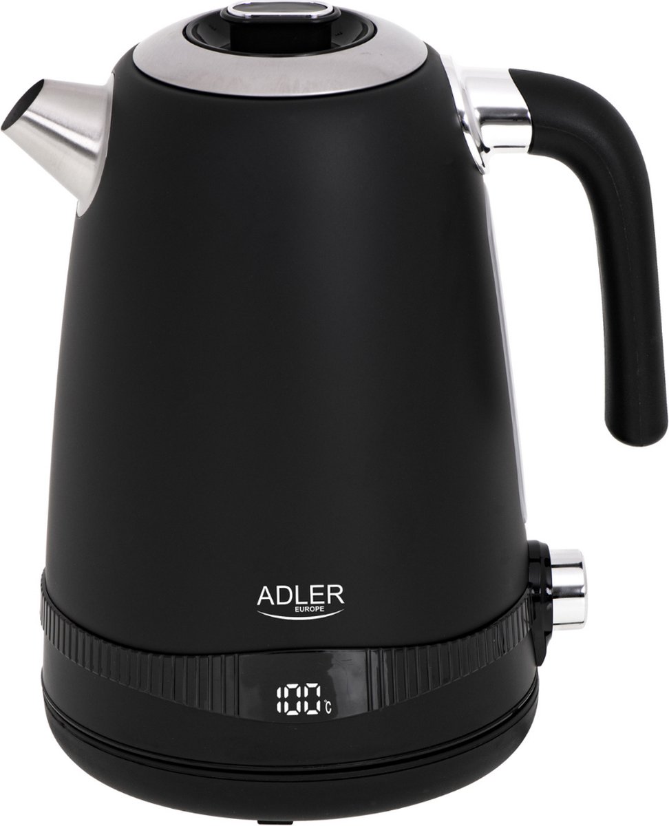 Waterkoker - Waterkoker met temperatuursregeling - Waterkoker zwart - RVS - 1.7L - 2200W