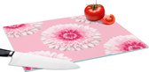 Glazen Snijplank - 39x28 - Meiden - Bloem - Roze - Patronen - Girl - Kids - Kinderen - Snijplanken Glas