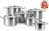 Hendi Pannenset Profi Line - Professional -  RVS - 12-delig
