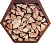 80x40x70 cm (LBH) Cortenstaal zeshoek -  houthok - haardhout opslag - cortenstaal - houtberging - houtrek - cortenstaal opslag - cortenstaal houtrek - opslag hout